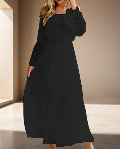 Sorayla – Abito lungo sexy in chiffon con spalle scoperte