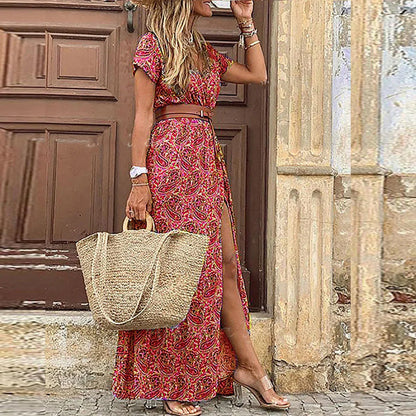 Noridel – Abito lungo boho con stampa paisley