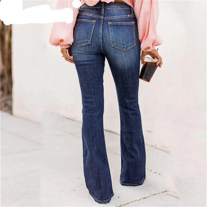 Quinette – Jeans neri a vita alta bootcut