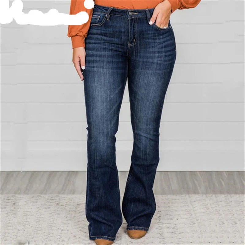 Quinette – Jeans neri a vita alta bootcut