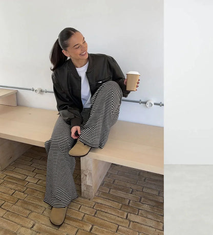 Yzella – Pantaloni in cotone a righe