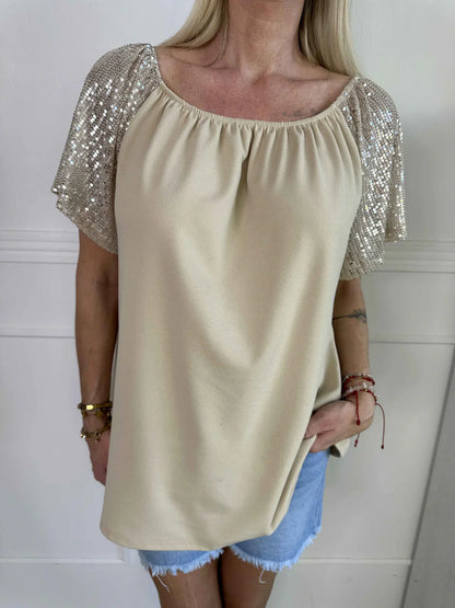 Lianora – Camicetta con maniche in paillettes
