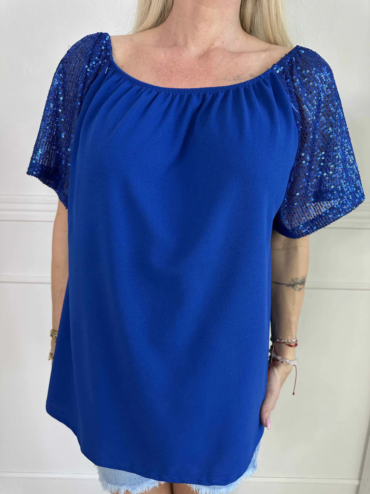 Lianora – Camicetta con maniche in paillettes