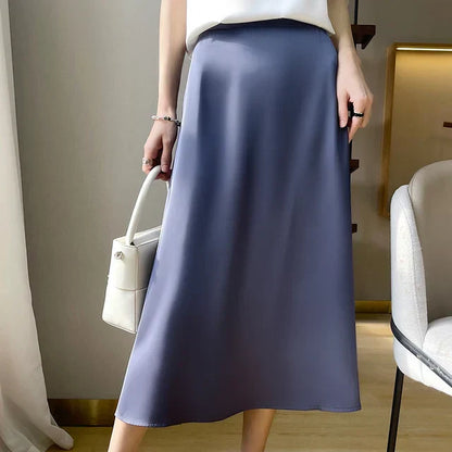 Brivelle – Gonna midi elegante in raso