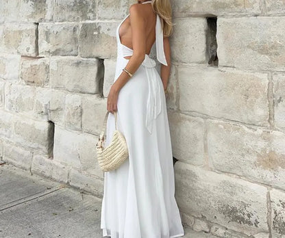 Reverie – Sofisticato maxi abito allacciato al collo