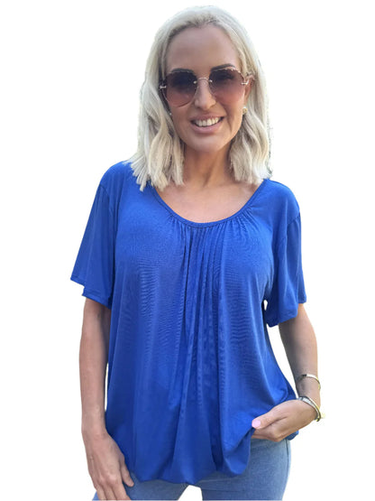 Tserin – Top plissettato ampio con scollo rotondo