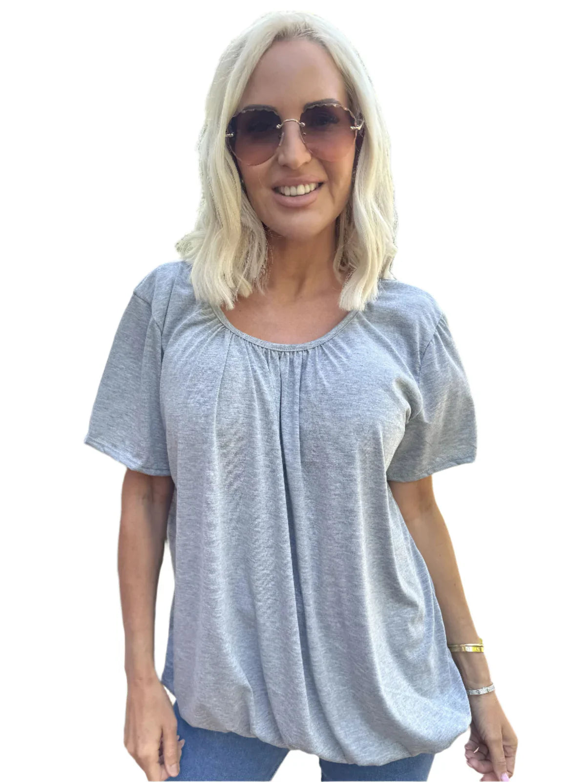 Tserin – Top plissettato ampio con scollo rotondo