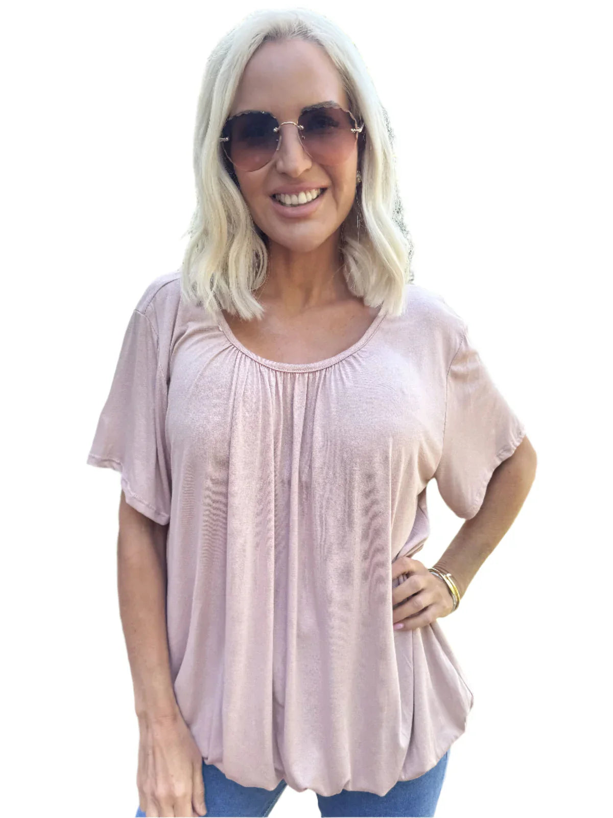 Tserin – Top plissettato ampio con scollo rotondo