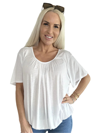 Tserin – Top plissettato ampio con scollo rotondo