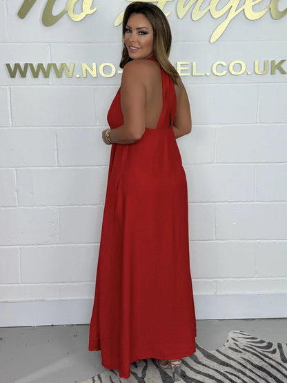 Clarimonde – Abito lungo elegante allacciato al collo