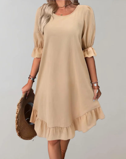 Larkin – Abito elegante in lino con volant