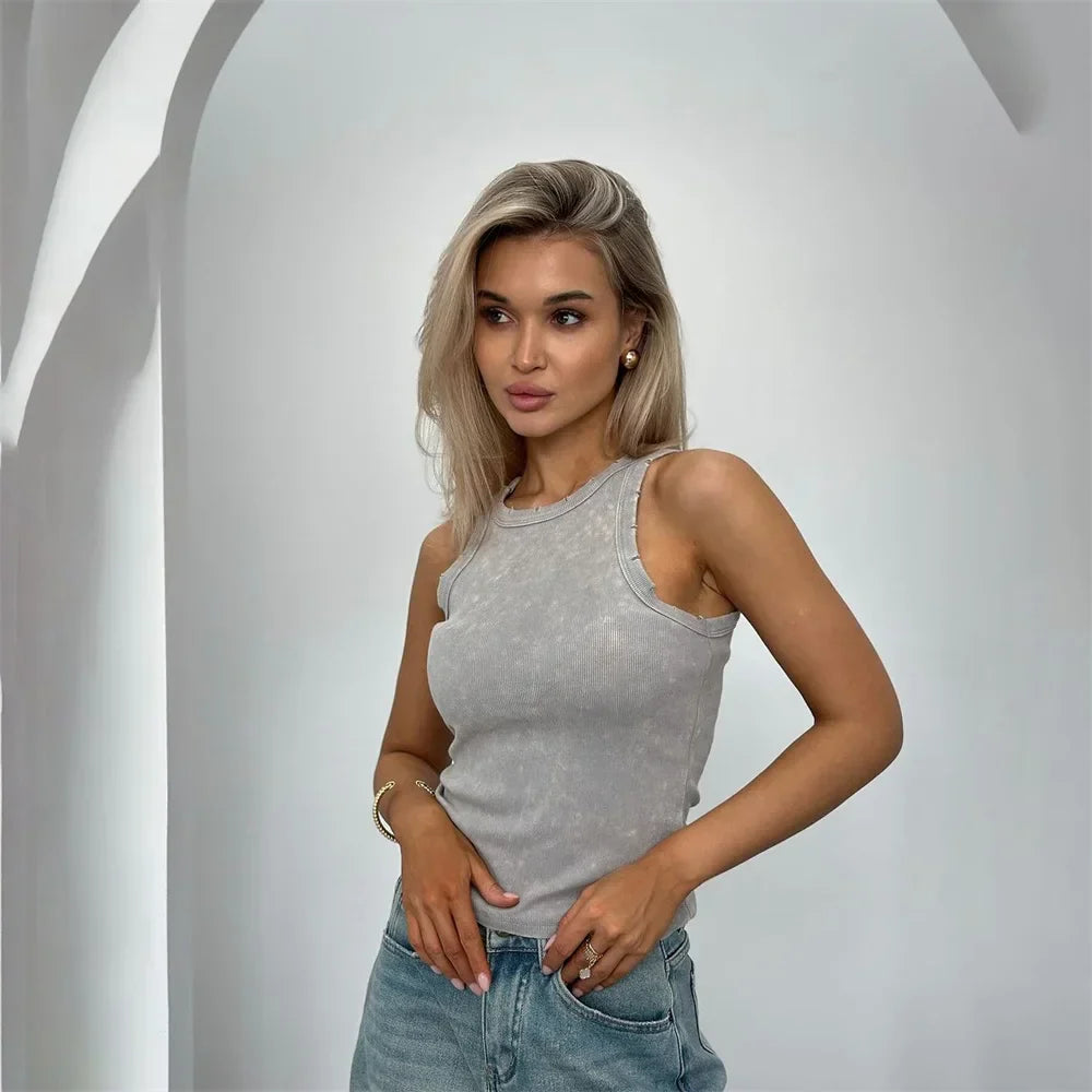 Kayzee – Canotta realizzata in cotone vintage lavato