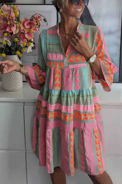 Sadie – Mini abito patchwork boho vibrante