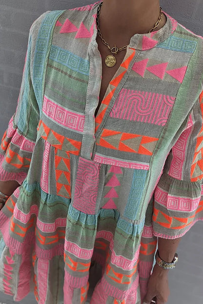 Sadie – Mini abito patchwork boho vibrante