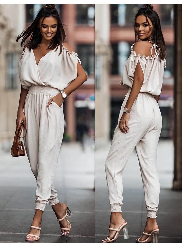 Vienna - Tuta con spalle arricciate e polsini arricciati