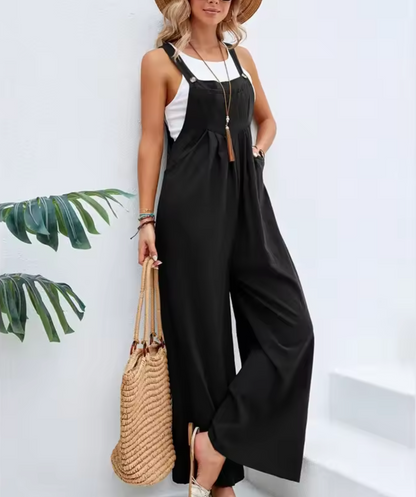 Saffron – Tuta a gamba larga in lino e cotone