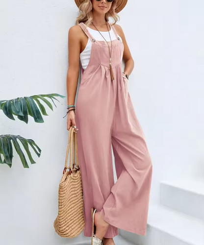 Saffron – Tuta a gamba larga in lino e cotone