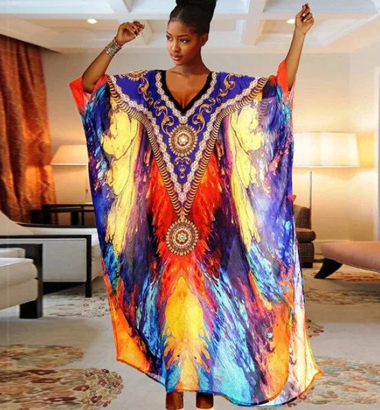 Elisienne – Abito caftano bohémien vivace