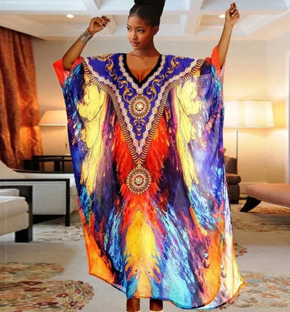 Elisienne – Abito caftano bohémien vivace