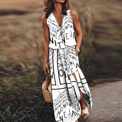 Lorna – Elegante abito lungo senza maniche