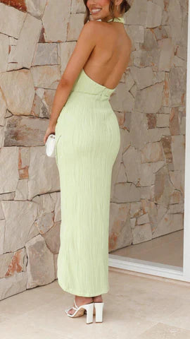 Plony – Elegante abito lungo con scollo all'americana