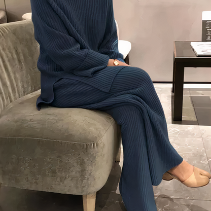 Samantha - Set casual di maglione e pantaloni lavorati a maglia