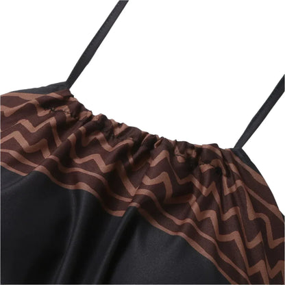 Zelmine – Abito lungo boho con scollo all'americana geometrico