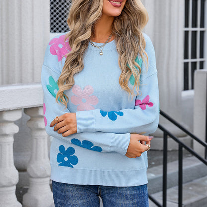 Aislin | Maglione floreale casual all'uncinetto