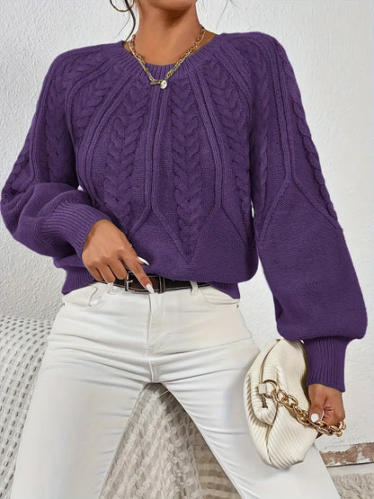 Yashodha – Elegante maglione lavorato a maglia con maniche a sbuffo