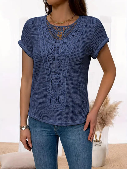 Yzendra – Elegante top lavorato all'uncinetto