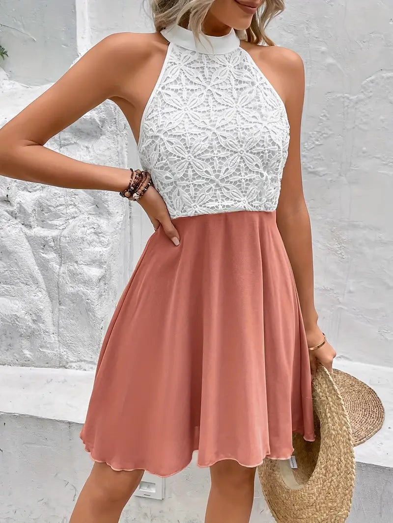 Shante – Abito senza maniche in pizzo con scollo all'americana