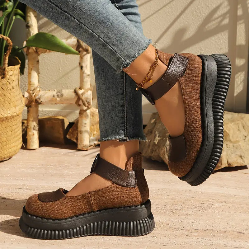 Valerith – Scarpe con zeppa in pelle vintage