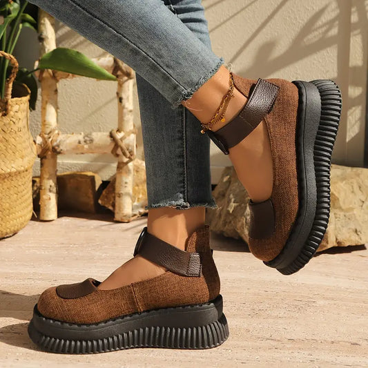 Valerith – Scarpe con zeppa in pelle vintage