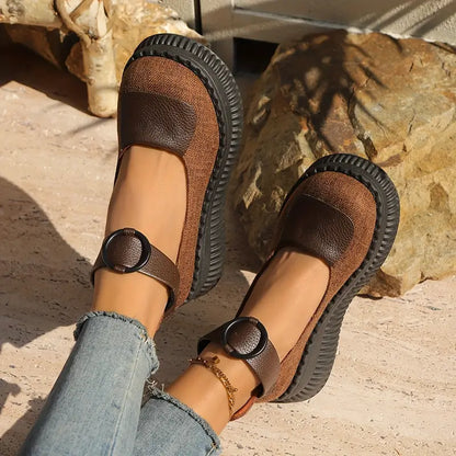 Valerith – Scarpe con zeppa in pelle vintage