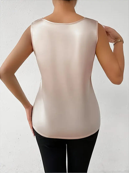 Isalina – Elegante top senza maniche in raso