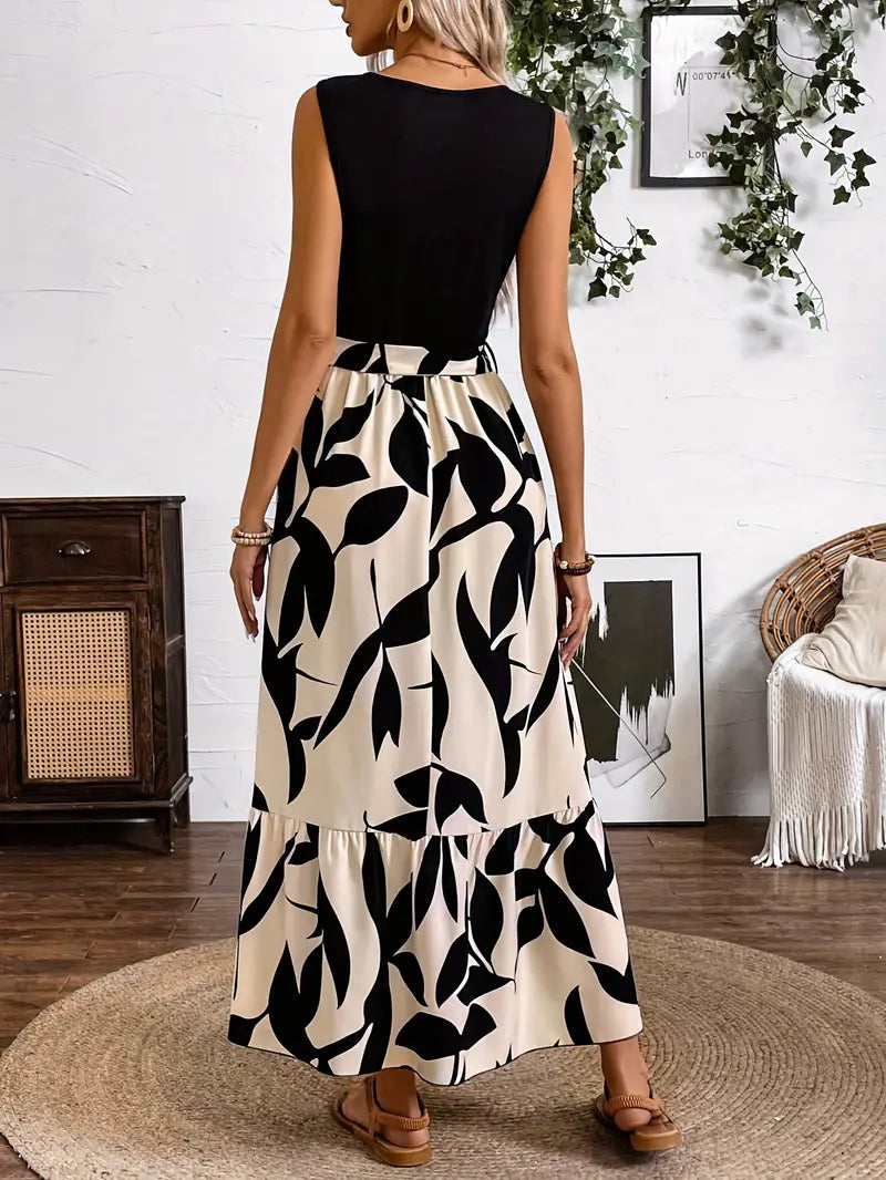 Tamisha – Top nero senza maniche, abito lungo, gonna