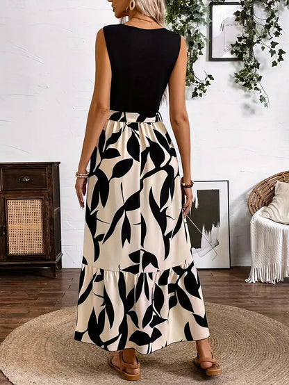 Tamisha – Top nero senza maniche, abito lungo, gonna