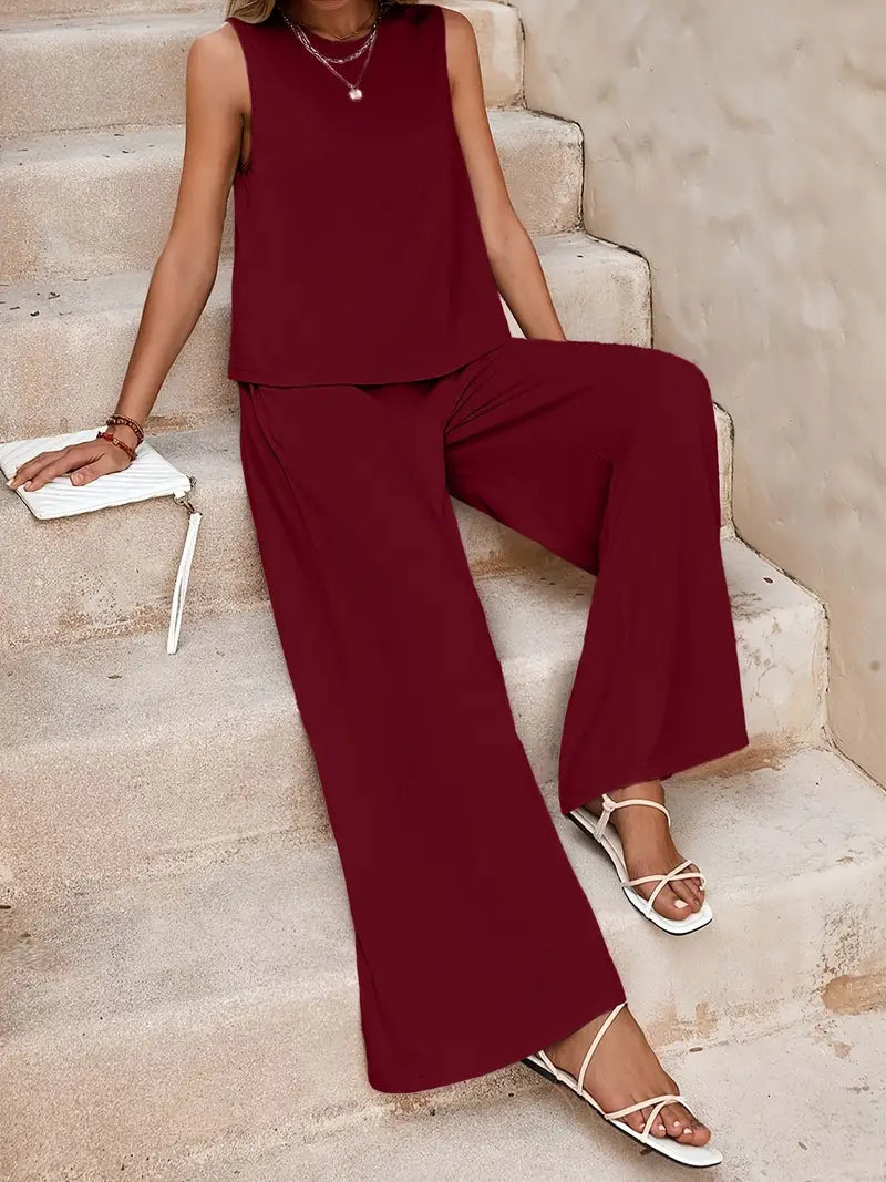 Faylisse – Elegante set da salotto senza maniche e gamba larga
