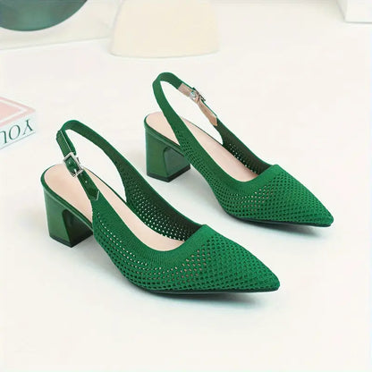 Rinika – Eleganti décolleté con cinturino posteriore realizzate in maglia a rete