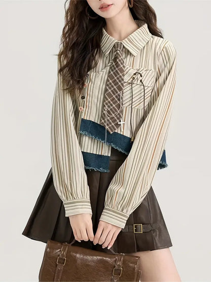 Oaklynn – Blusa in cotone a righe