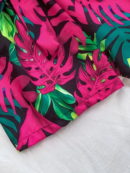 Elkie – Set composto da canotta in cotone a coste e pantaloncini stampati