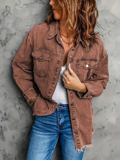 Wisteria – Giacca marrone realizzata in denim di cotone