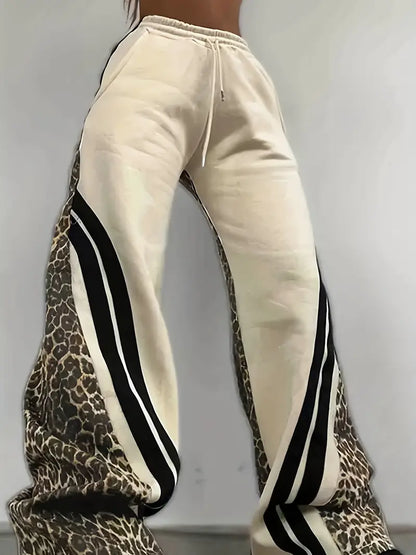 Minakshi – Joggers in cotone con stampa leopardata