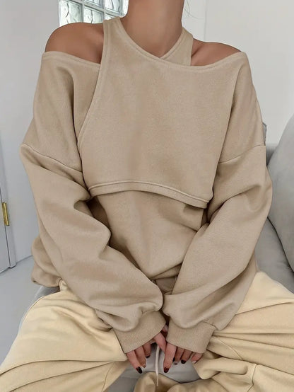 Nayka – Felpa in cotone con spalle scoperte