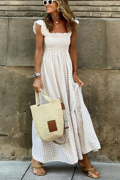 Dorina – Elegante vestito a quadretti di cotone