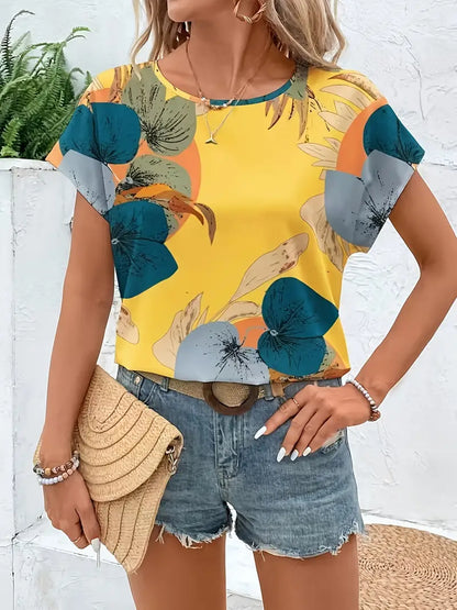 Amalthea – Camicetta girocollo con motivo floreale