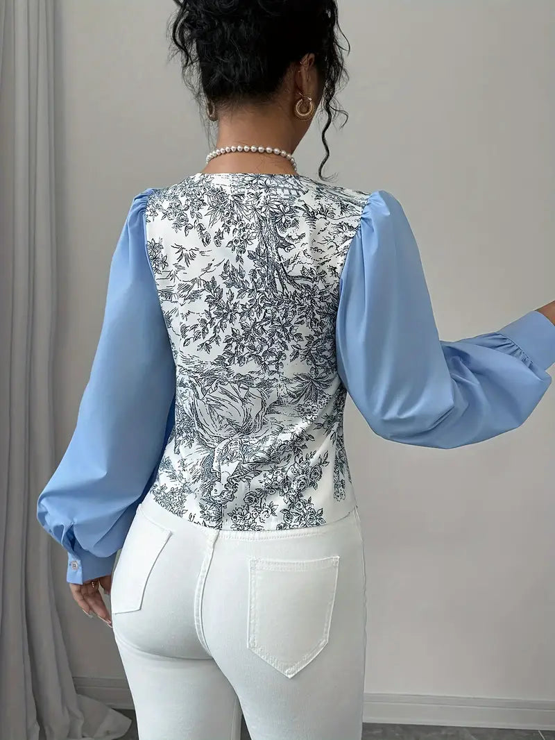 Joycie – Blusa vintage in cotone con maniche a sbuffo