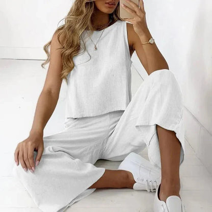 Saphine – Set elegante composto da top senza maniche e pantaloni