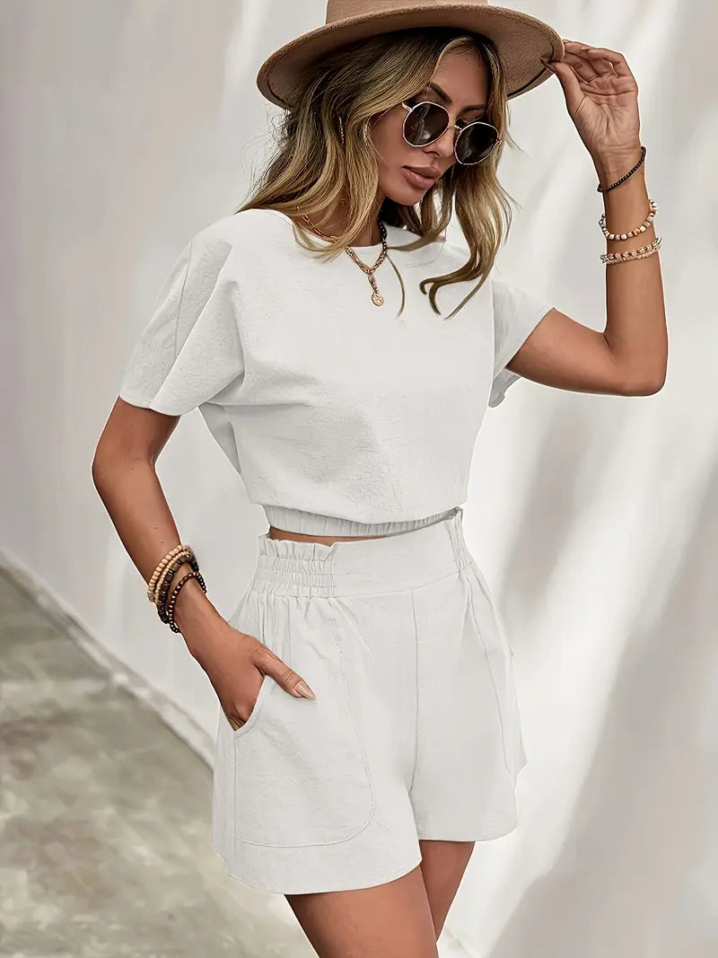 Aminna – Completo elegante composto da top e pantaloncini