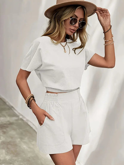 Aminna – Completo elegante composto da top e pantaloncini